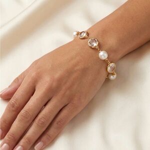 Vintage Y2K Napier Faux Pearl Gemmed Bracelet